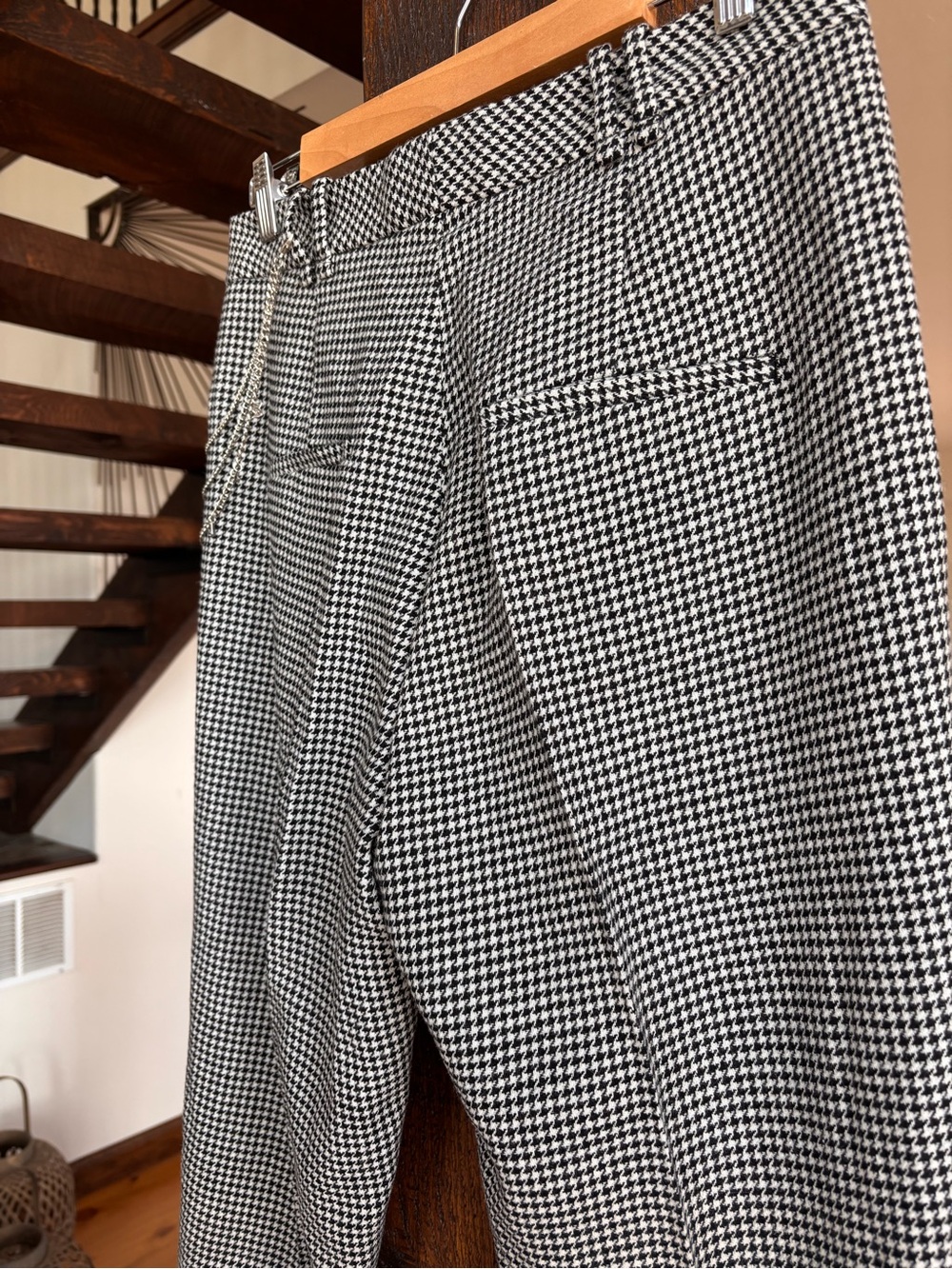 THE KOOPLES French Luxury Paris Houndstooth Chain Detail Trousers — NWT - Picture 8 of 16